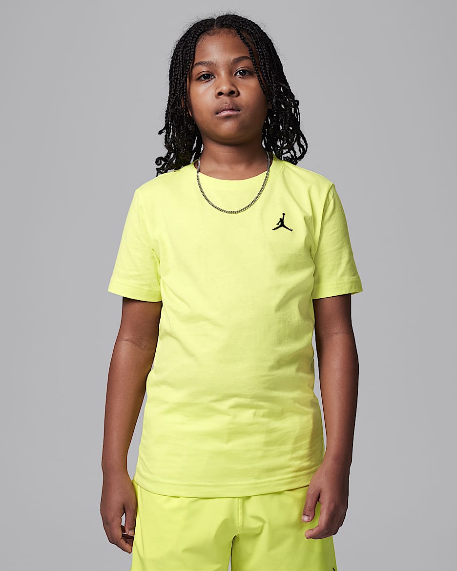 Jordan Older Kids' Jumpman Air Embroidered T-Shirt - Lemon Twist