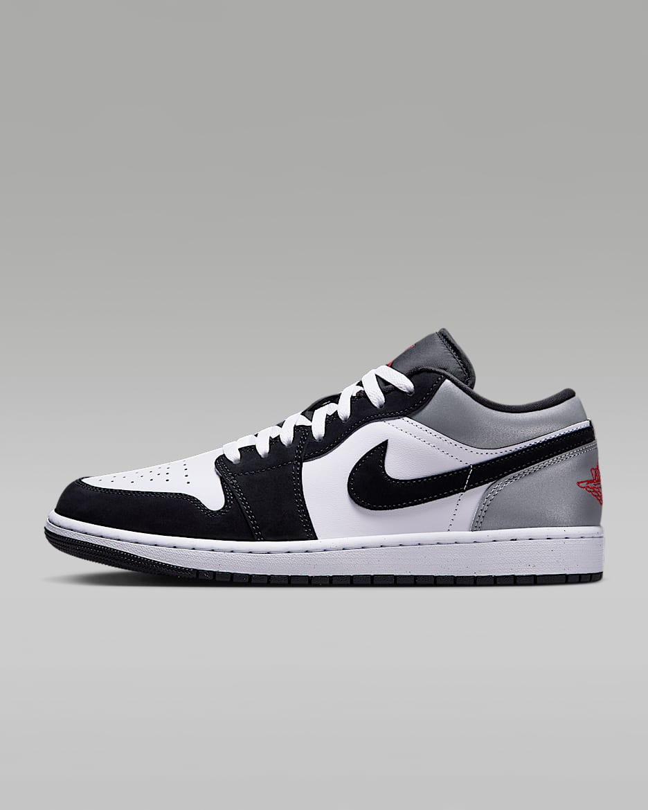 Air Jordan 1 Low SE Herenschoenen - Wit/Zwart/Matte Silver/Fire Red