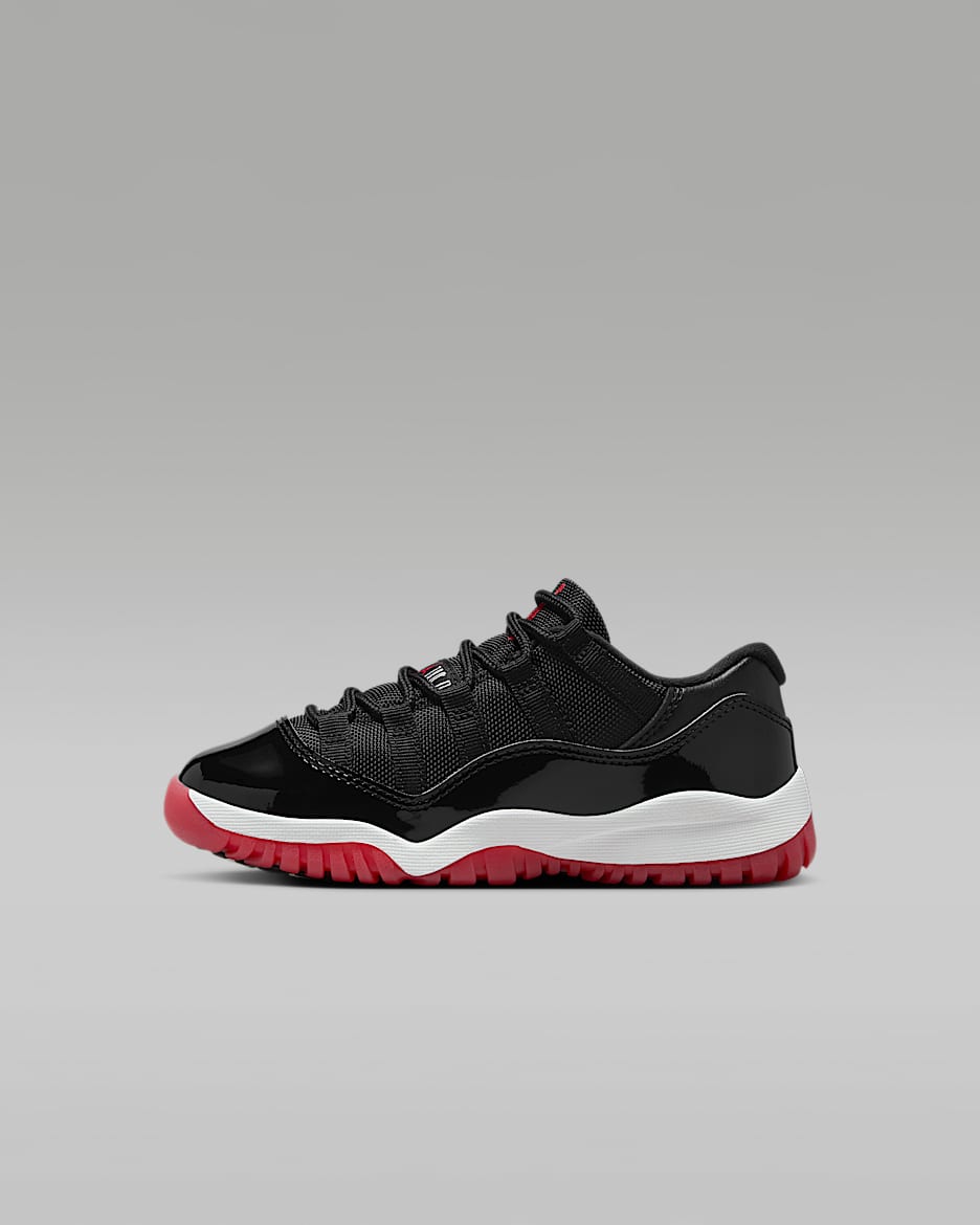 Jordan 11 Retro Low "Bred" Little Kids' Shoes - Black/White/Varsity Red