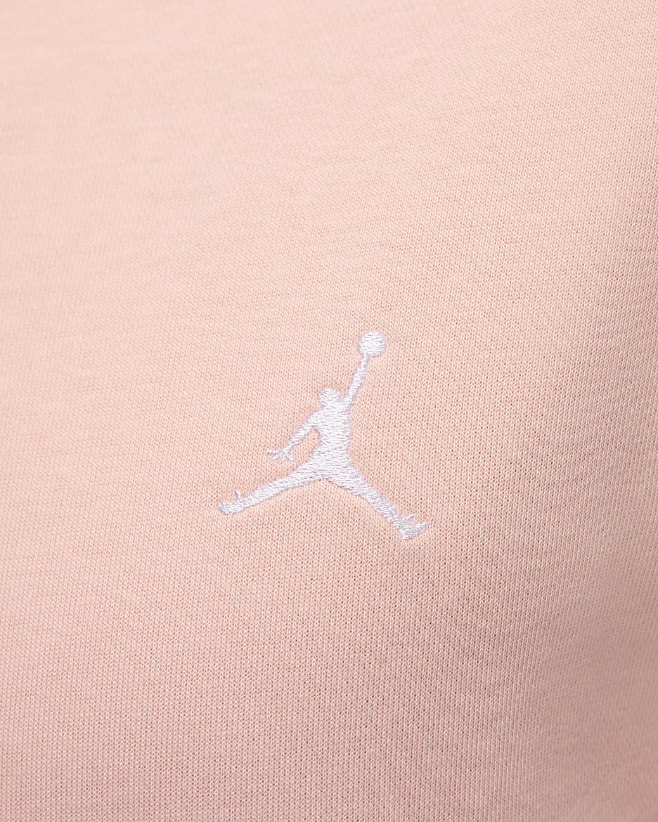 Huvtröja Jordan Essentials i loopback-fleece för män - Legend Pink/Vit