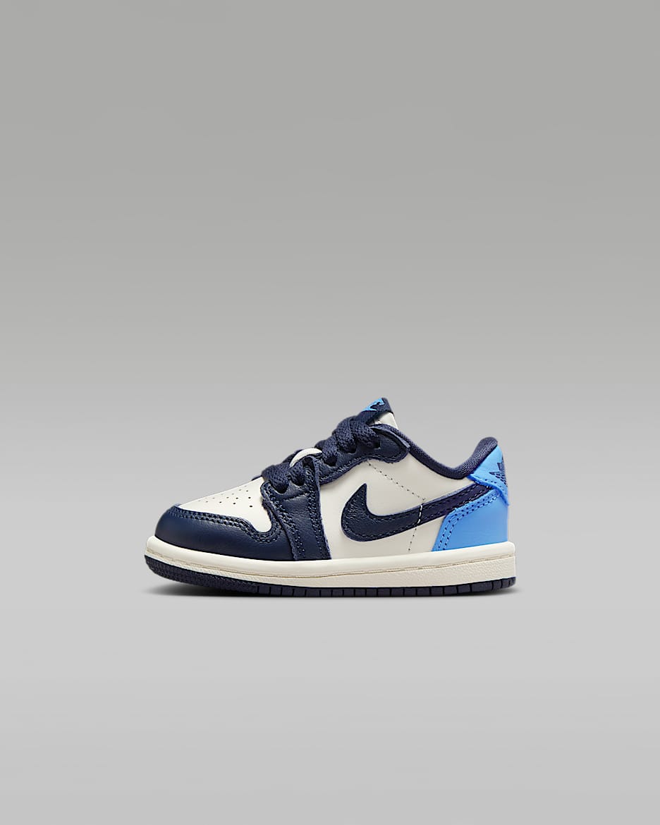 Jordan 1 Retro Low "Obsidian" Baby/Toddler Shoes - Obsidian/Sail/University Blue