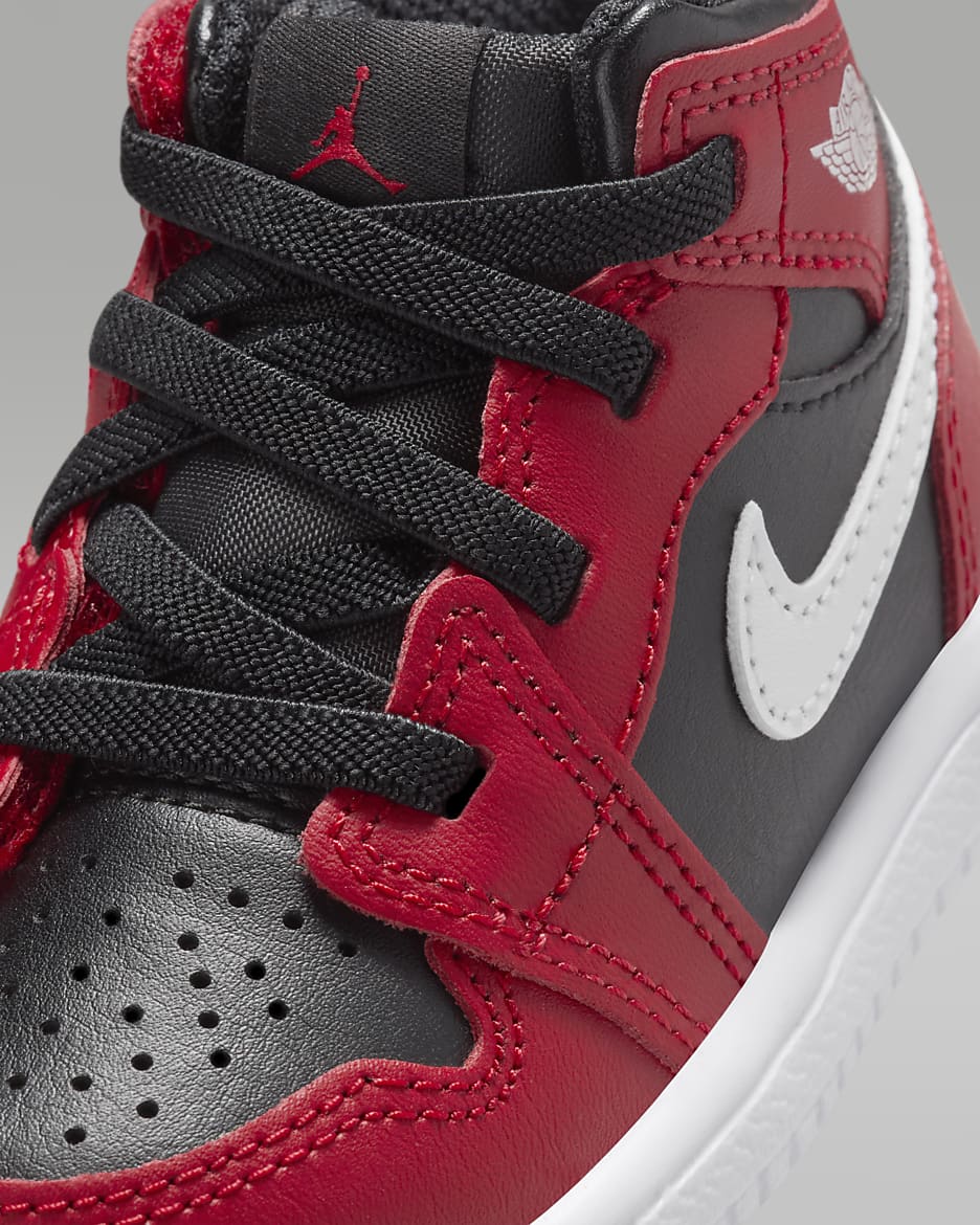 Jordan 1 Mid Alt Baby/Toddler Shoes - Black/Gym Red/White