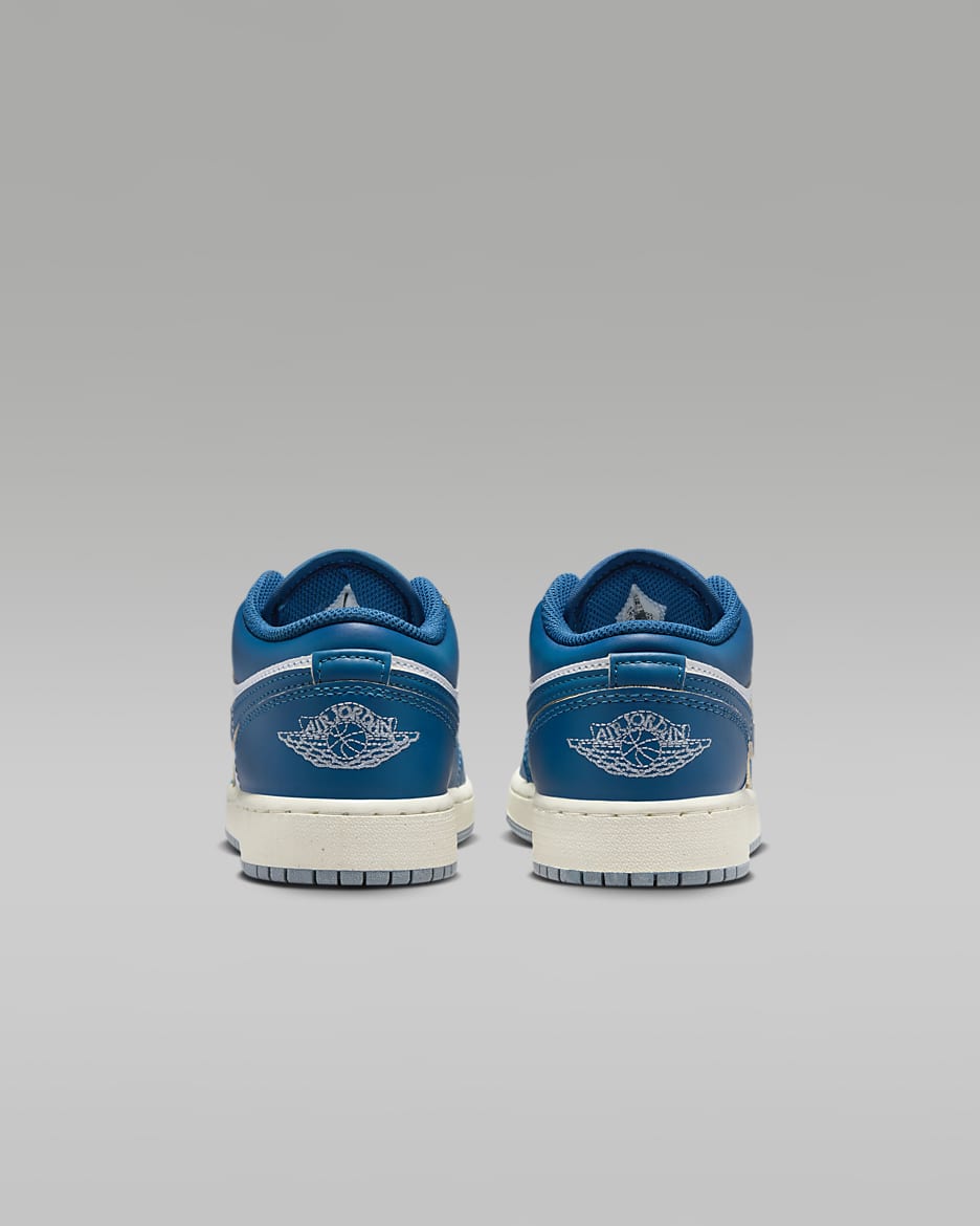 Air Jordan 1 Low SE Big Kids' Shoes - White/Blue Grey/Sail/Industrial Blue