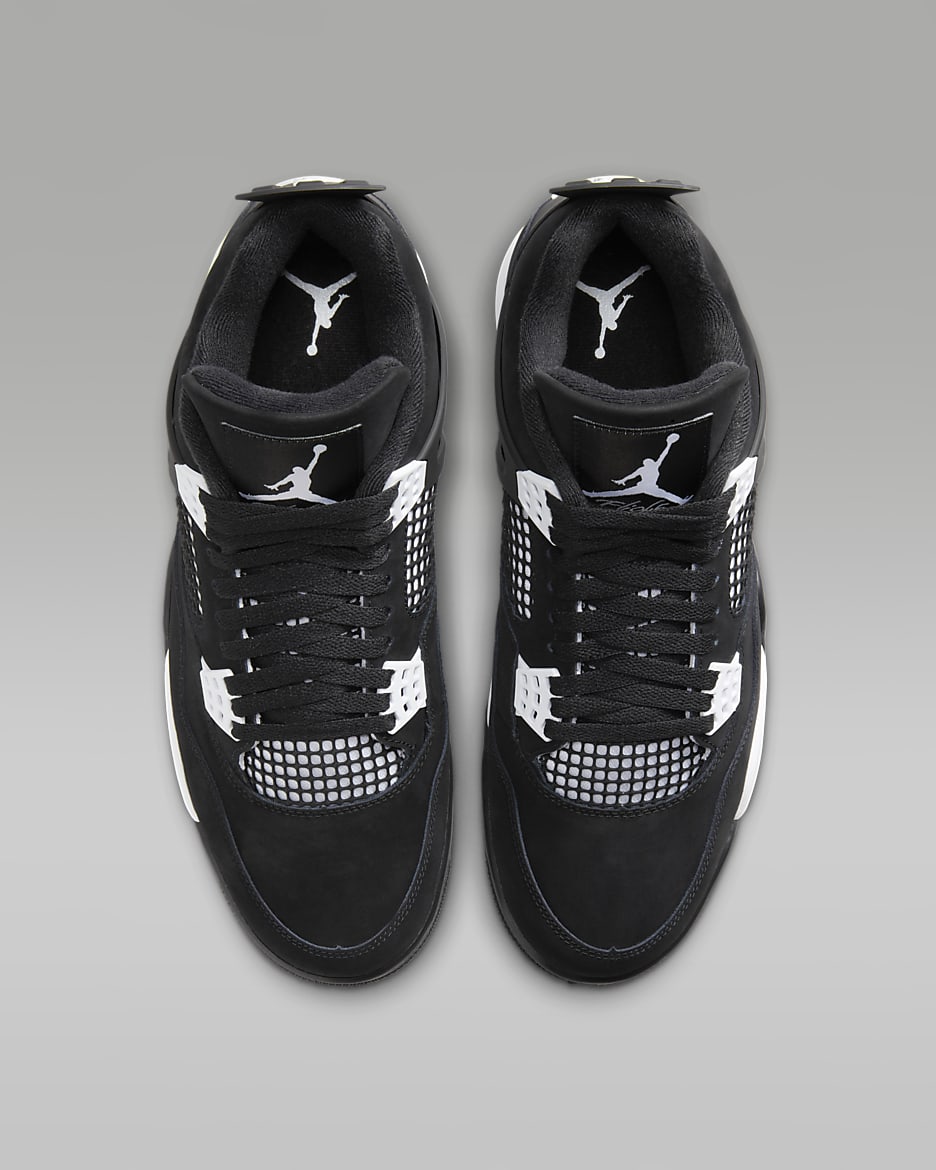 Air Jordan 4 Retro 'White Thunder' Men's Shoes - Black/Black/White