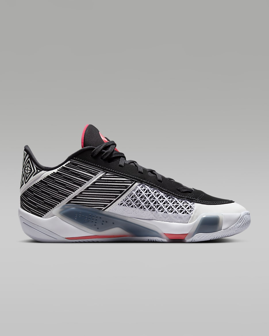 Air Jordan XXXVIII Low PF Basketball Shoes - White/Black/Siren Red