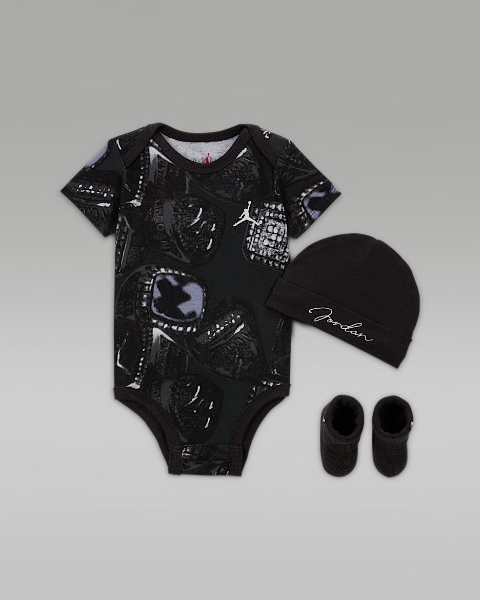 Tredelat set Jordan MVP Rings med body för baby - Off Noir