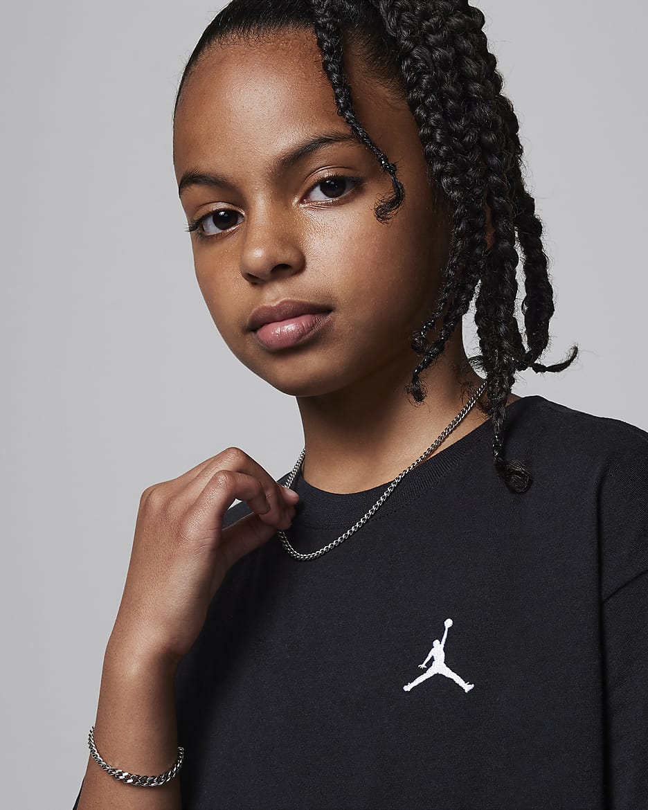 Jordan MJ Brooklyn Essentials Big Kids' T-Shirt - Black