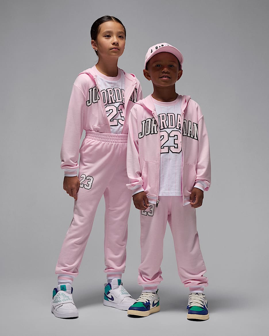 Completo in 3 pezzi in French Terry con zip a tutta lunghezza Jordan – Bambino/a - Pink Foam