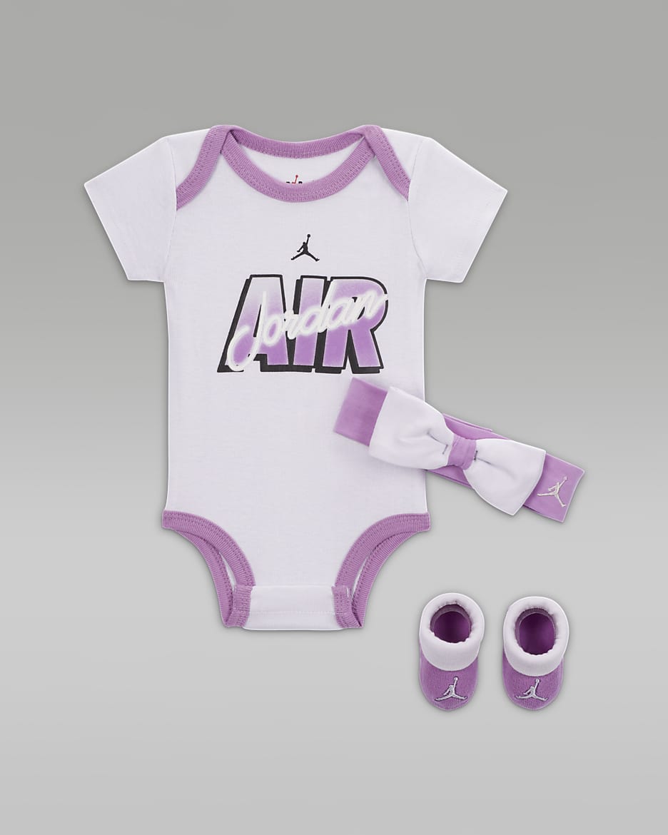 Jordan Bridge 3-Piece Bodysuit Box Set Baby Bodysuit Set - Barely Grape