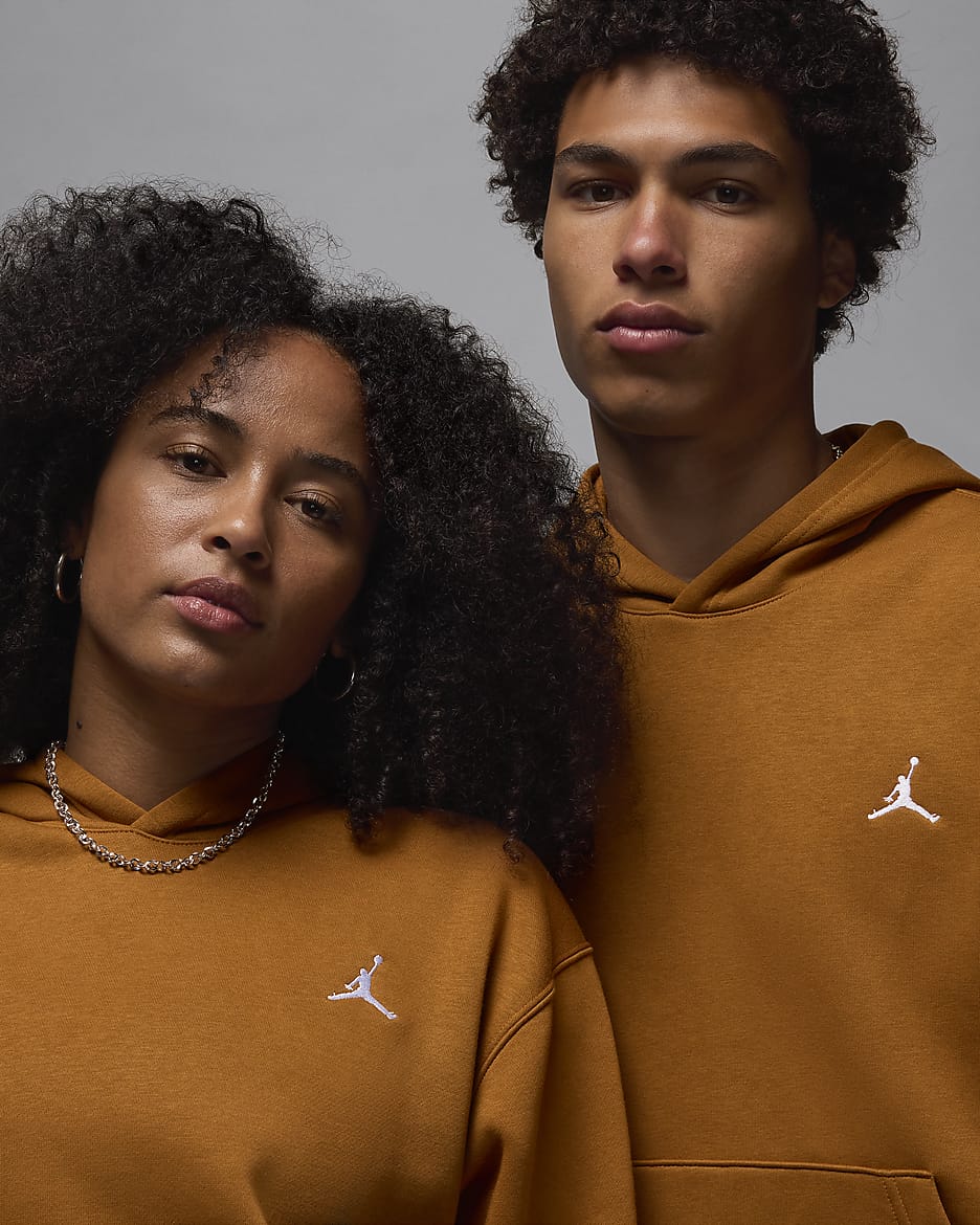 Sweat à capuche en tissu Fleece Jordan Brooklyn pour homme - Desert Bronze/Blanc