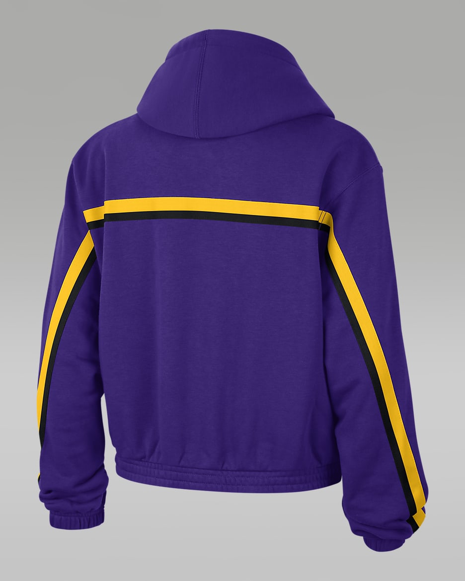 Sudadera con gorro sin cierre de la NBA Jordan de tejido Fleece para mujer Los Angeles Lakers Courtside Statement Edition - Morado campo