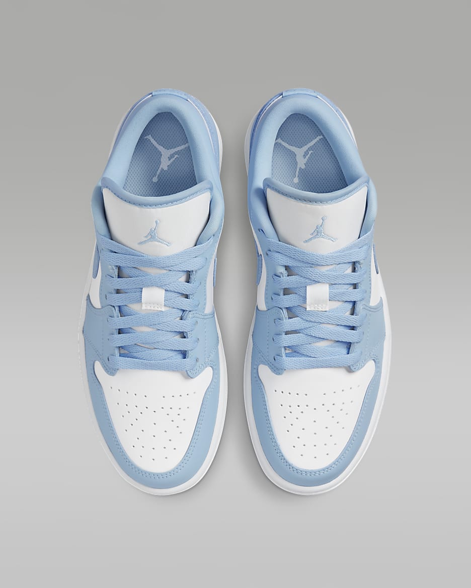 Air Jordan 1 Low Women's Shoes - White/Ice Blue