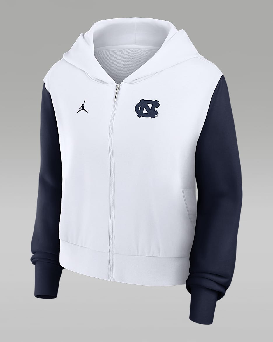North Carolina Athletic Prep Colorblocked Script Women’s Jordan Brand College Full-Zip Hoodie - White