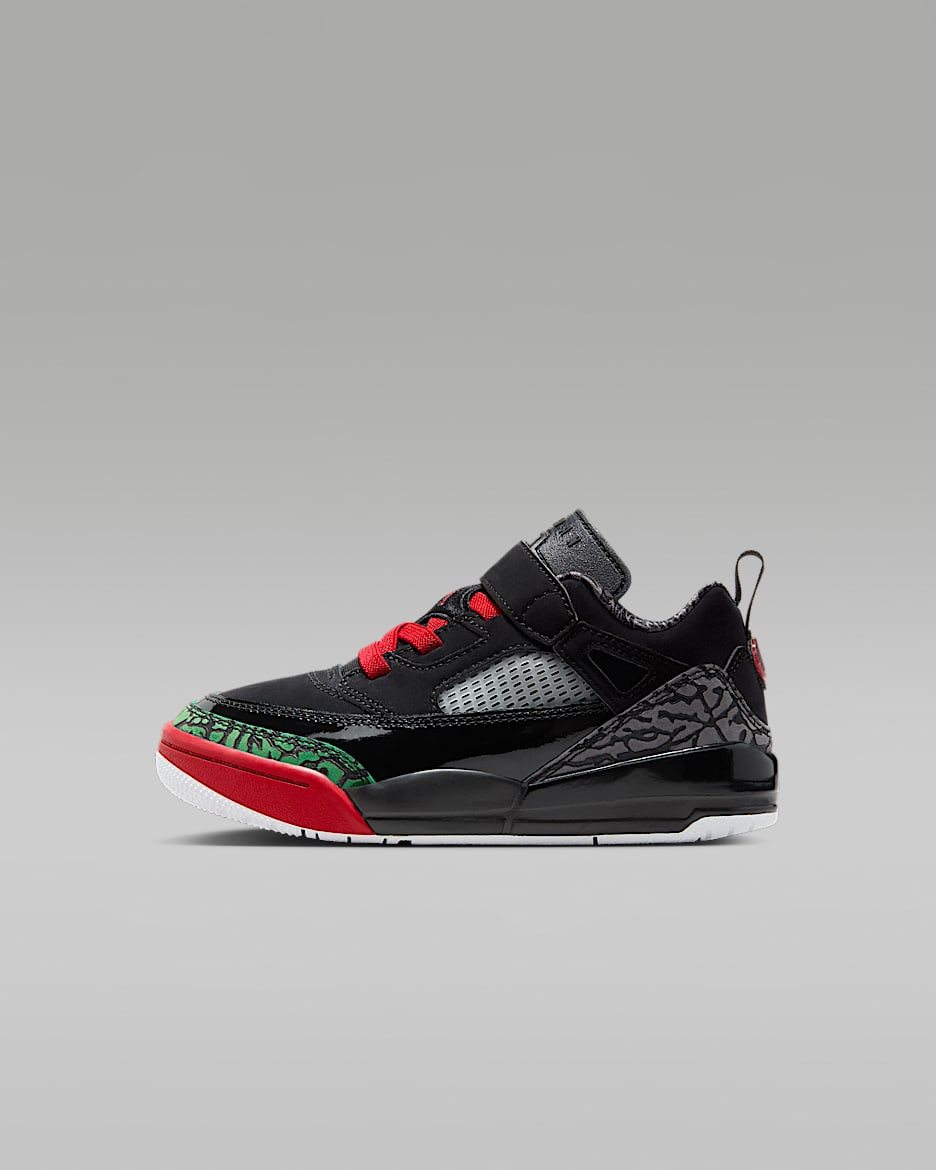 Jordan Spizike Low Little Kids' Shoes - Black/Classic Green/White/Varsity Red