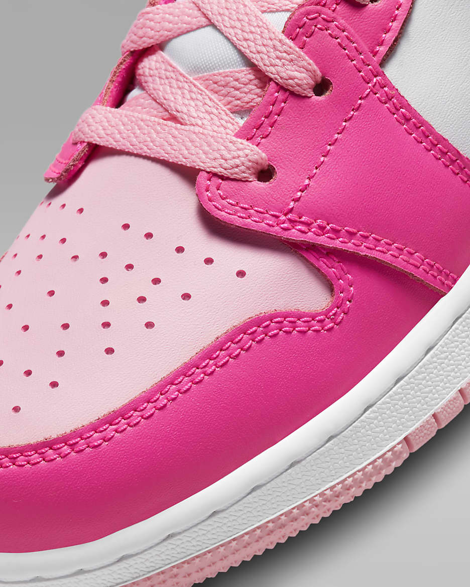 Air Jordan 1 Mid Older Kids' Shoes - White/Fierce Pink/Medium Soft Pink
