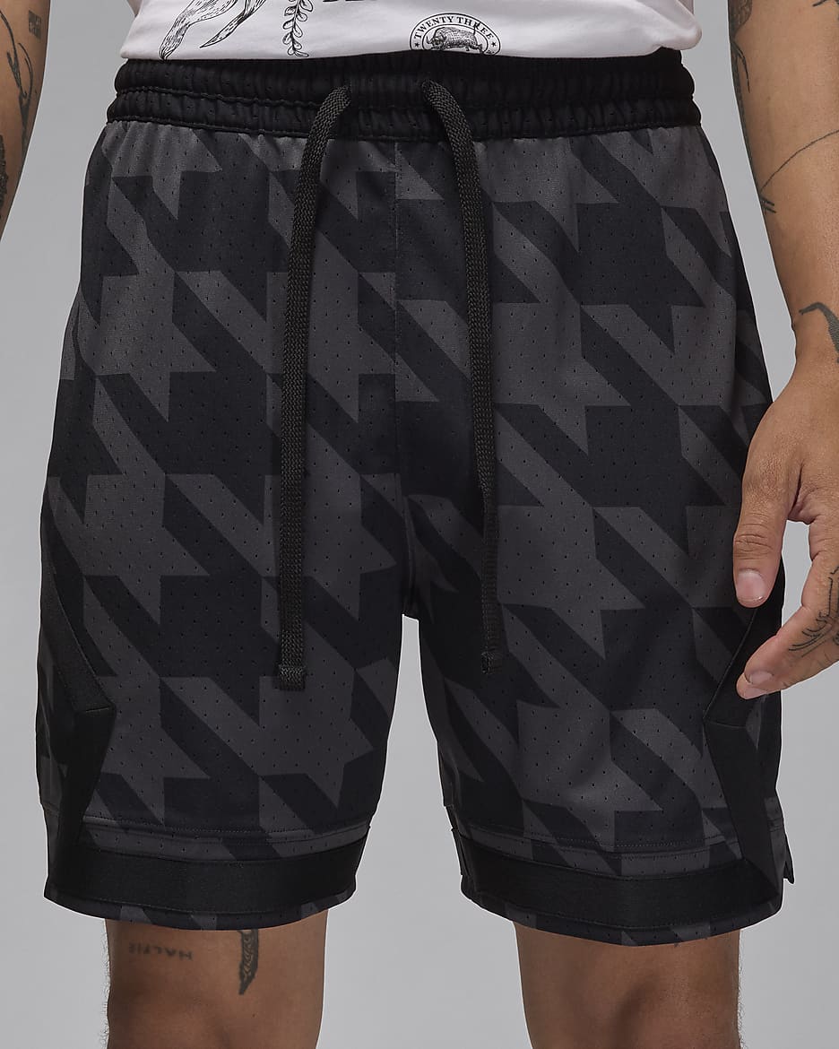 Jordan Sport Men's Dri-FIT Printed Diamond Shorts - Black/Black