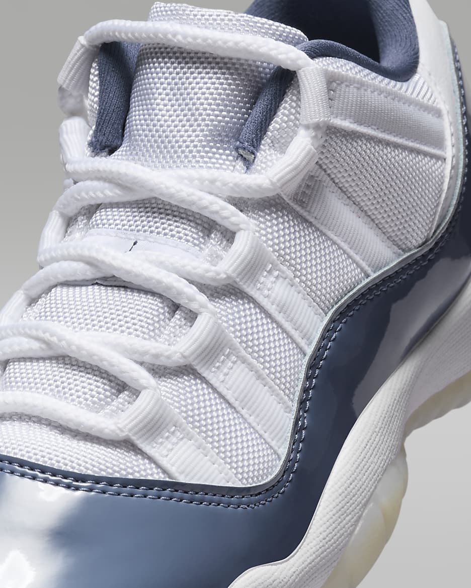 Air Jordan 11 Retro Low "Diffused Blue" Big Kids' Shoes - White/Diffused Blue/Football Grey/Midnight Navy