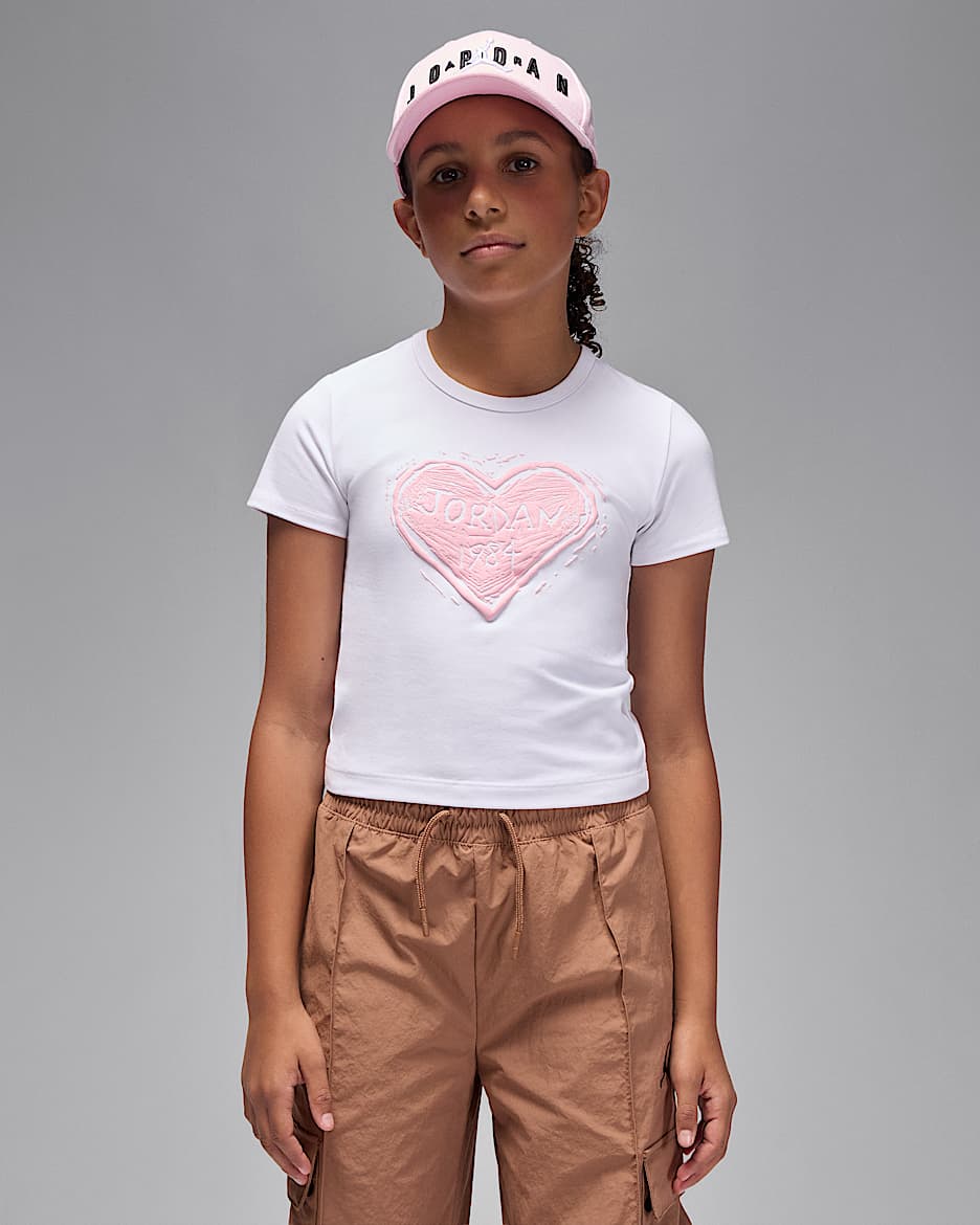 Jordan Big Kids' Etched Wood T-Shirt - White