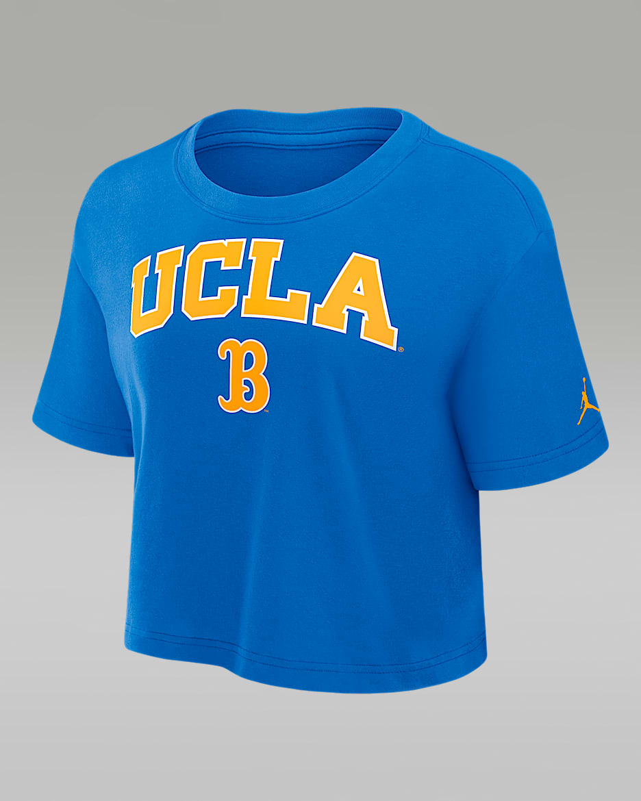 UCLA Athletic Prep Arch Women's Jordan Brand Dri-FIT College Cropped T-Shirt - Blue