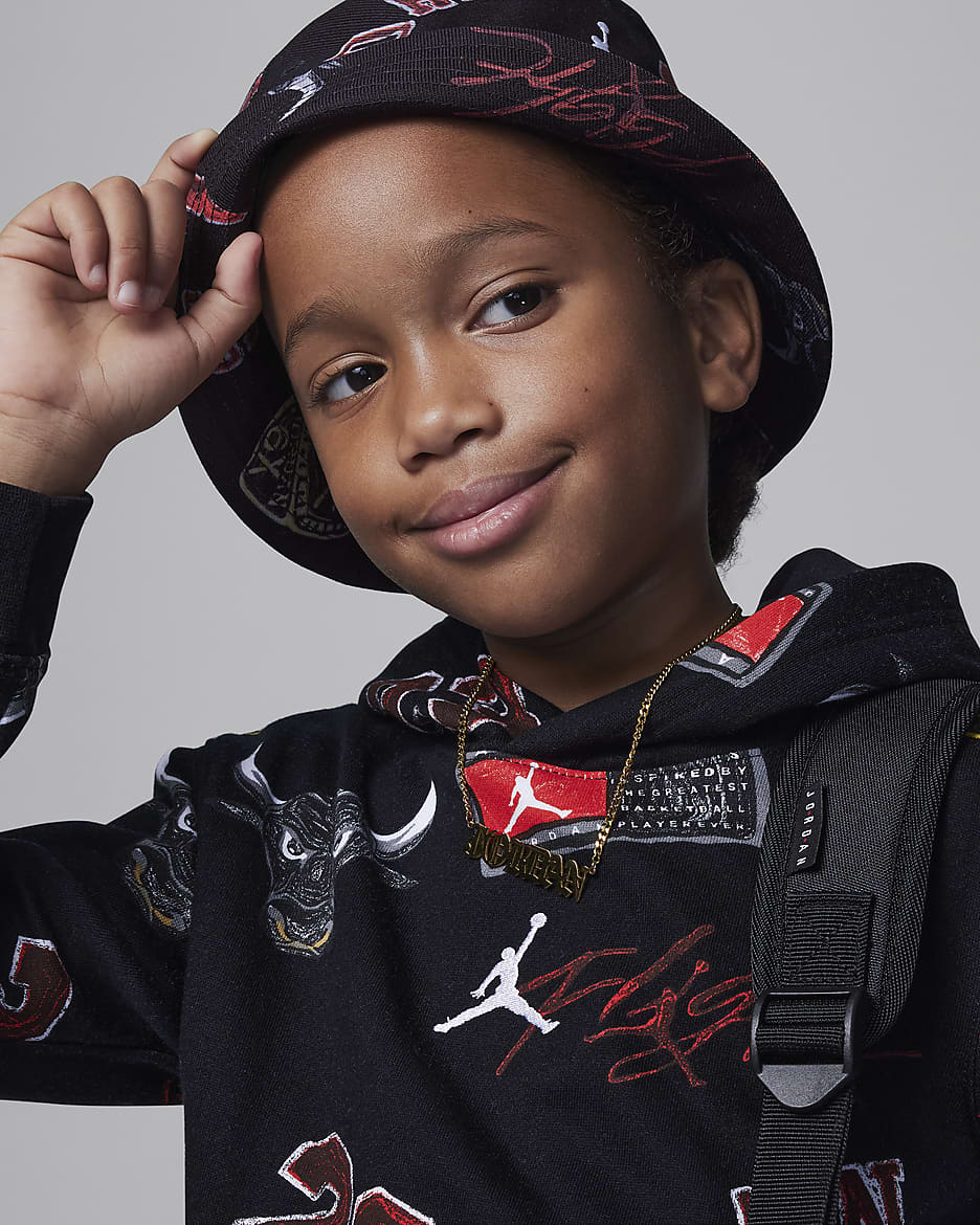 Sudadera con gorro sin cierre para niños talla pequeña Jordan MJ Essentials - Negro