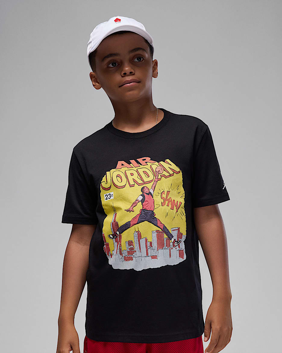 Jordan Big Kids' Comic Slam T-Shirt - Black