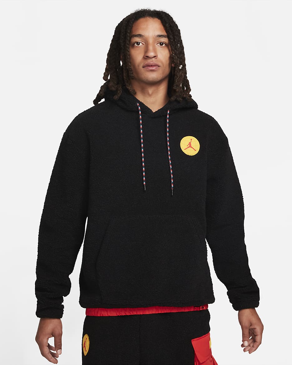Sudadera con gorro de tejido Fleece para hombre Statement Jordan Essentials Mountainside - Negro