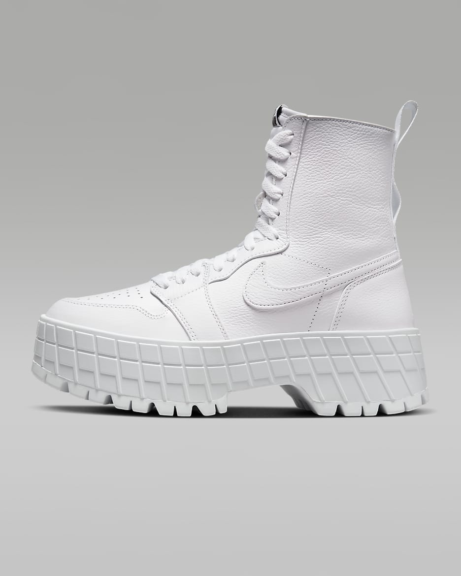 Air Jordan 1 Brooklyn Botas - Mujer - Blanco/Blanco/Blanco