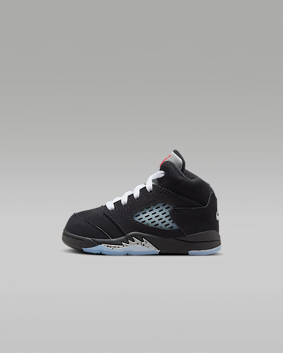 Jordan 5 Retro 'Reimagined' Baby/Toddler Shoes - Black/Metallic Silver/Fire Red/White