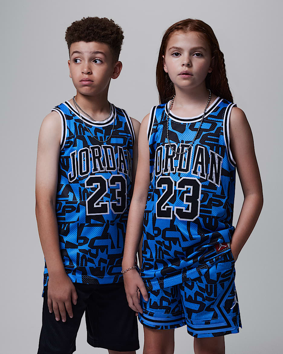 Jersey a rayas para niños talla grande Jordan 23 - Azul leyenda