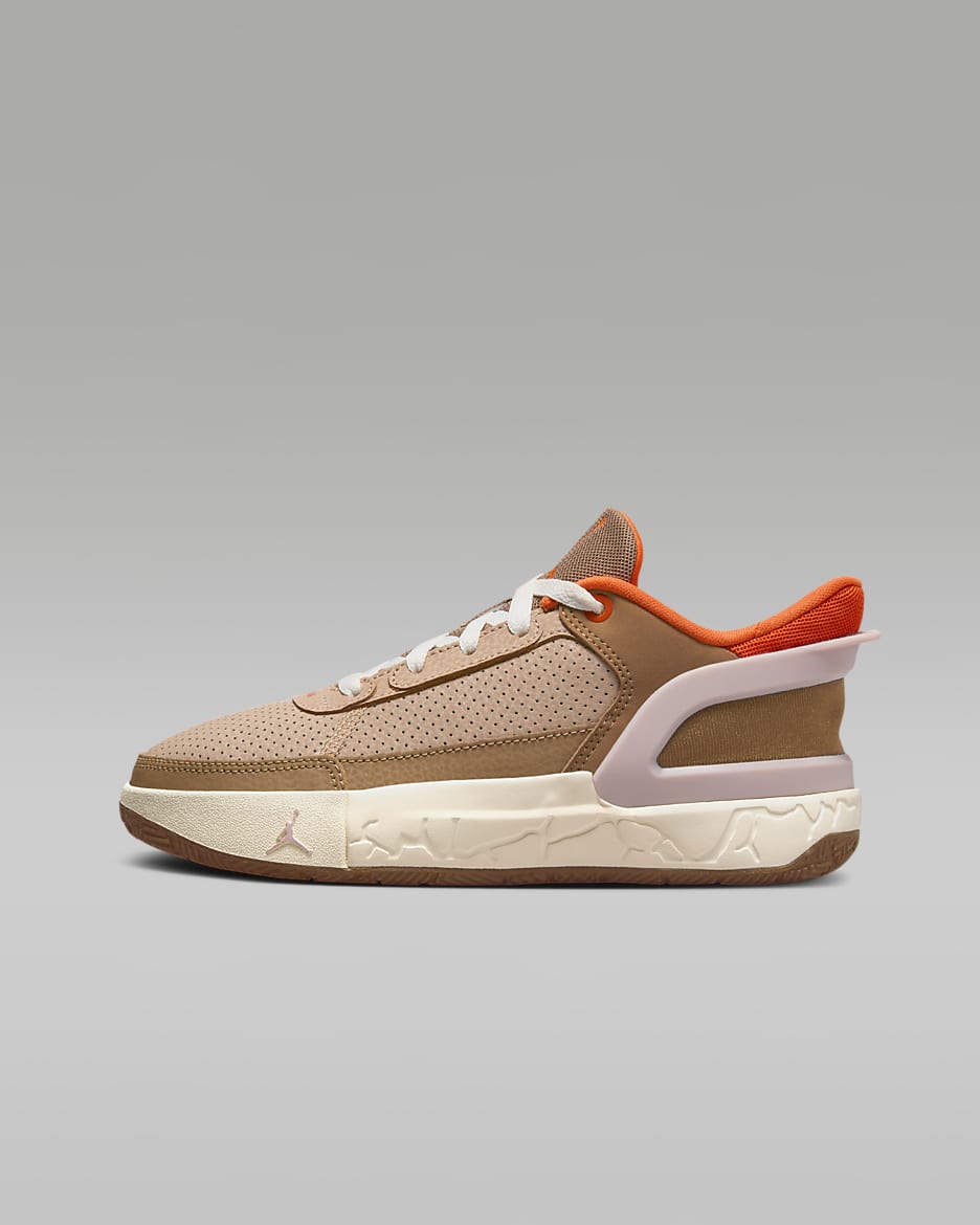 Jordan DAY1 EO Older Kids' Shoes - Dark Driftwood/Rattan/Hemp/Brilliant Orange