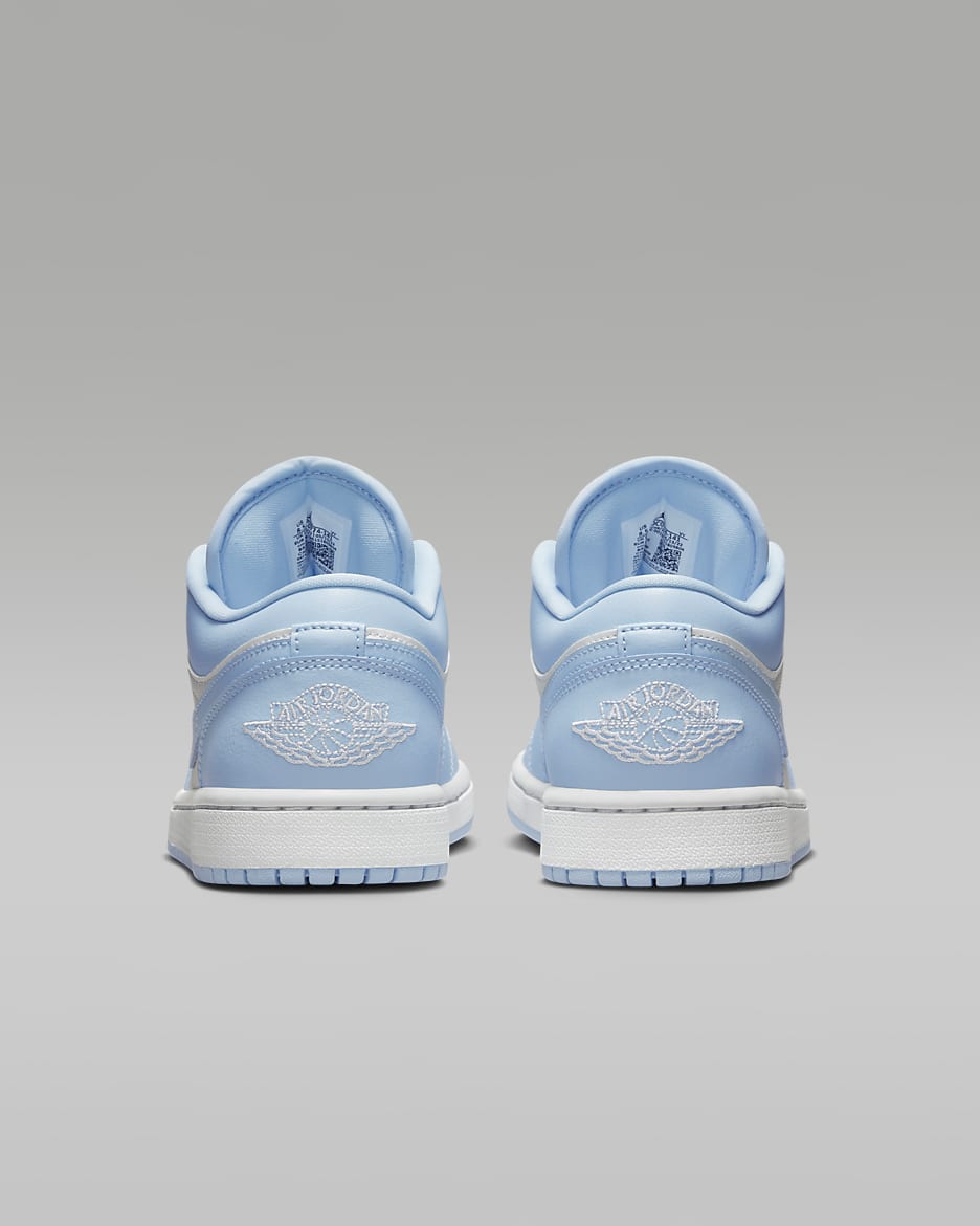 Air Jordan 1 Low Women's Shoes - White/Ice Blue