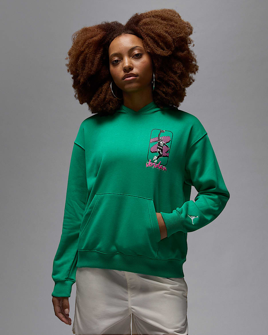 Jordan Brooklyn Fleece Women's Pullover Hoodie - Stadium Green/White