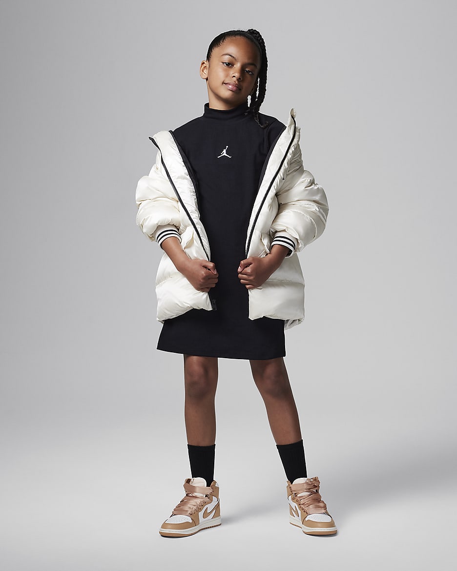 Vestido acanalado Jumpman Jordan para niña talla grande - Negro