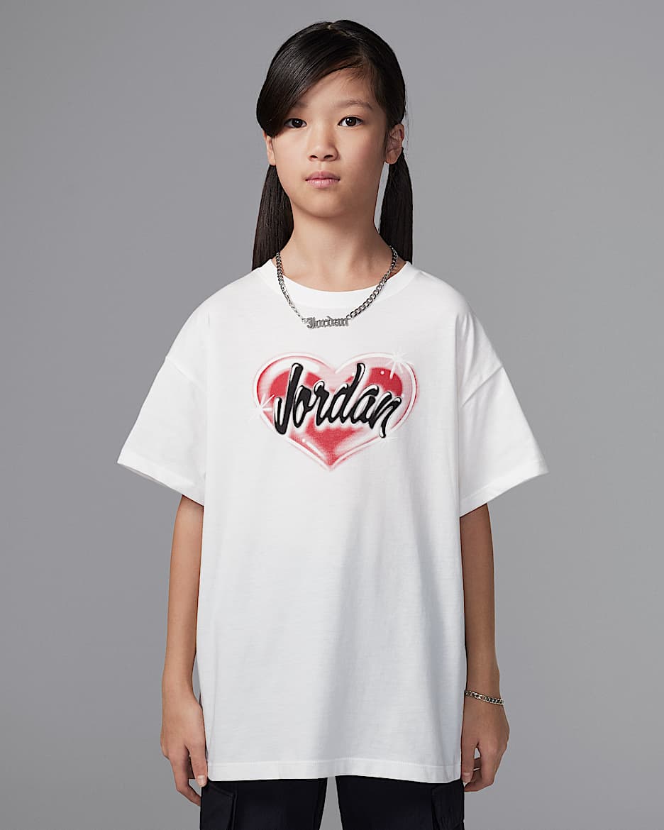 Jordan Older Kids' Y2K Heart Graphic T-Shirt - Sail