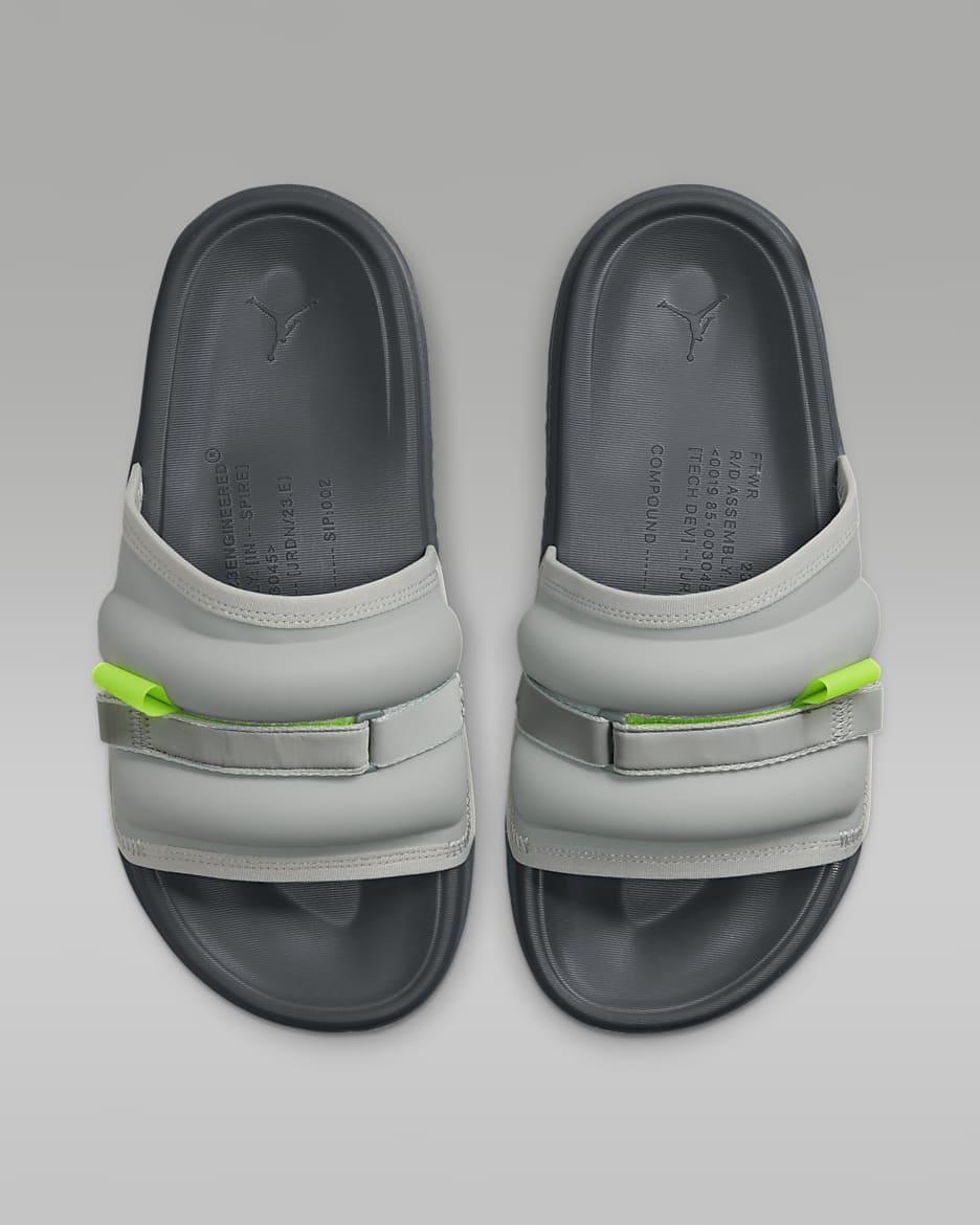 Jordan Super Play Men's Slides - Silver/Flint Grey/Green Bean