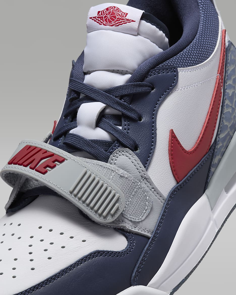 Sapatilhas Air Jordan Legacy 312 Low para homem - Branco/Midnight Navy/Cinzento Wolf/Vermelho Varsity