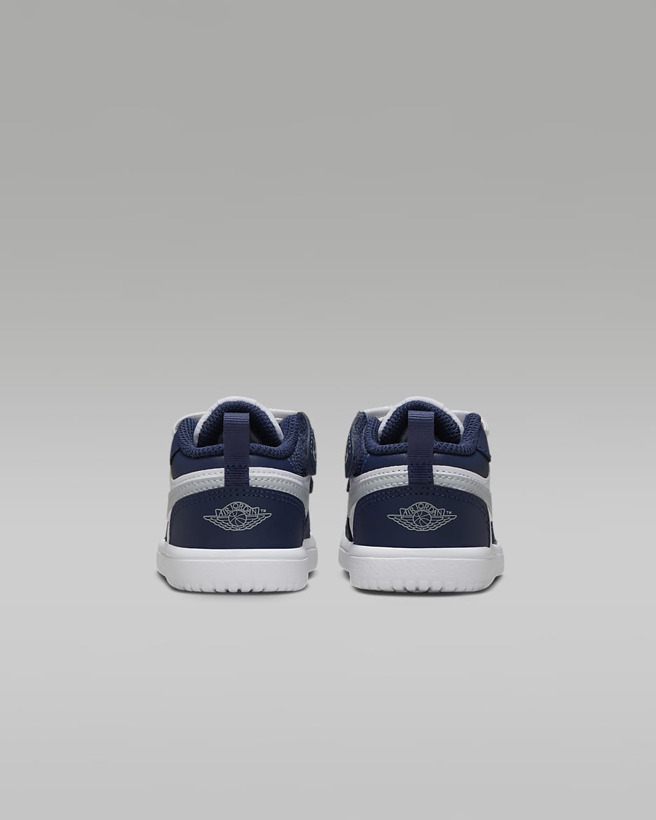 Jordan 1 Low Alt Bebek Ayakkabısı - Beyaz/Midnight Navy/Wolf Grey