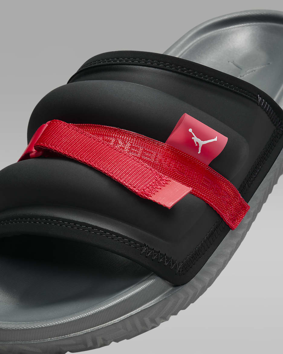 Jordan Super Play Men's Slides - Black/Iron Grey/Fire Red/White