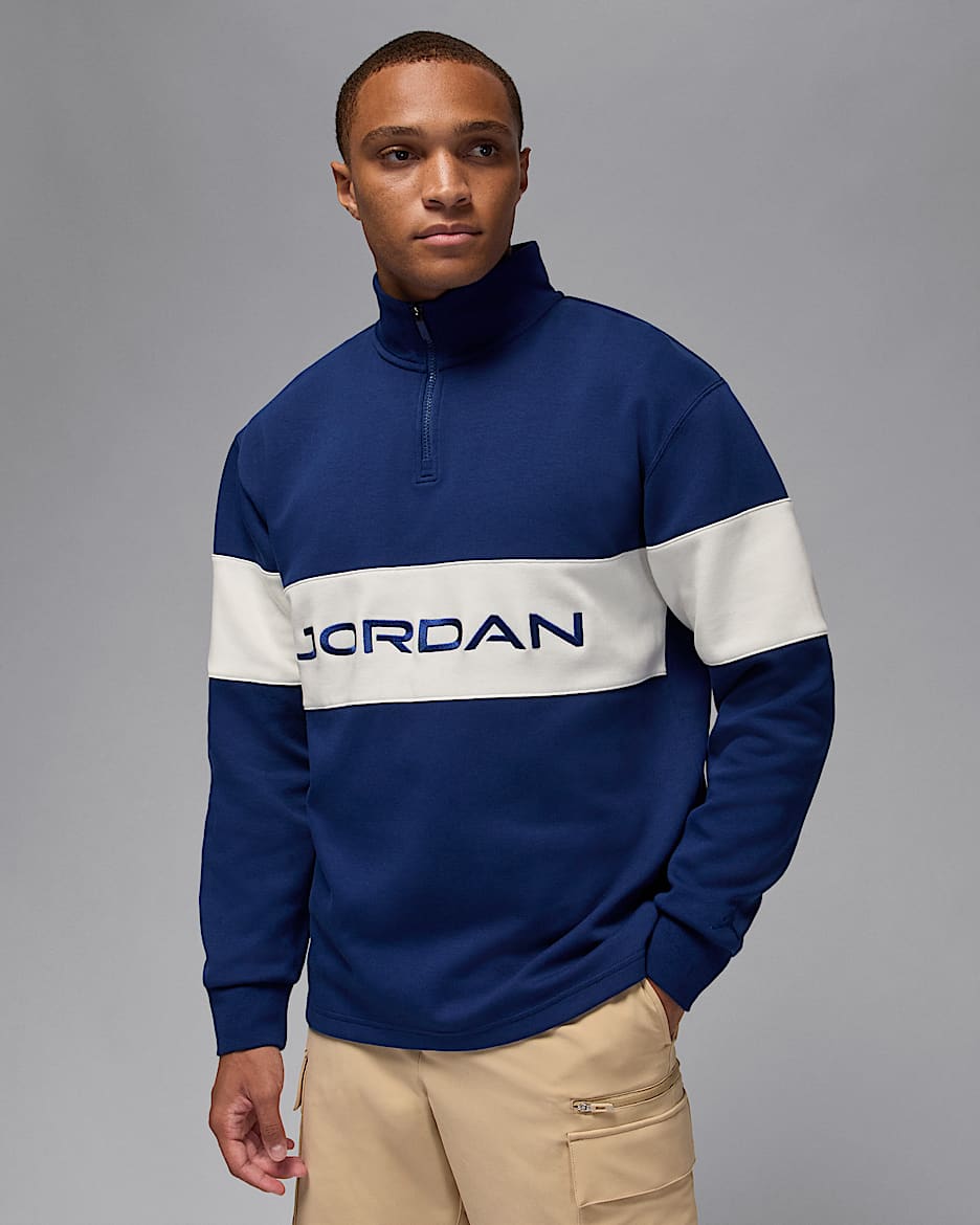 Jordan Sport Men's Dri-FIT 1/4-Zip Golf Top - Blue Void/Sail/Blue Void
