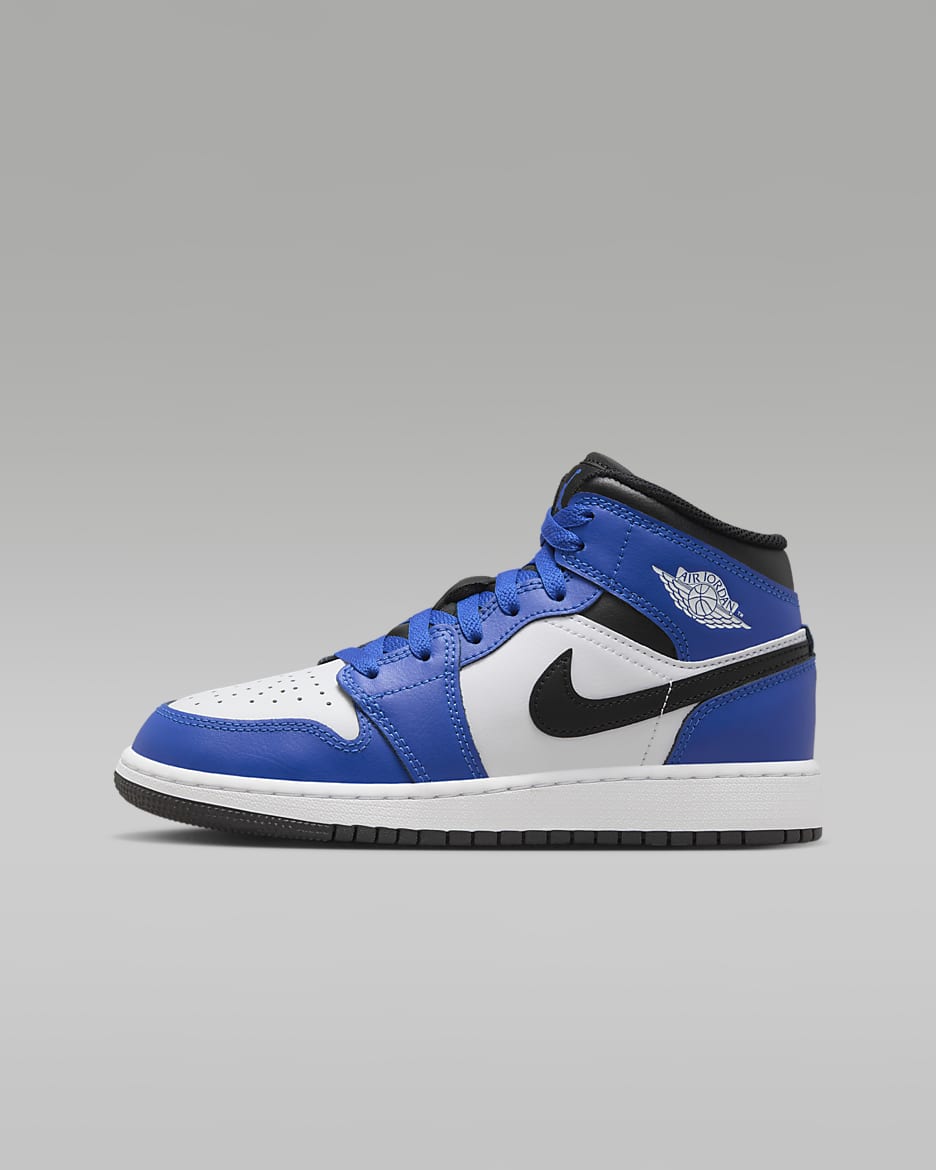 Air Jordan 1 Mid Older Kids' Shoes - Game Royal/White/Black