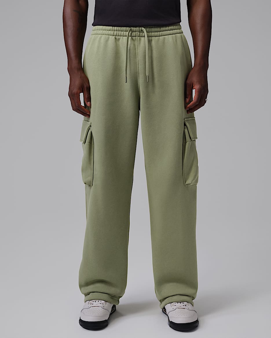 Jordan Brooklyn Men's Oversized Fleece Cargo Trousers - Alligator/Medium Olive