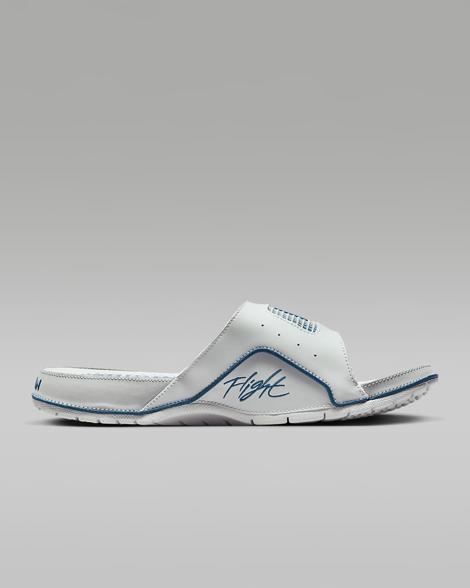 Jordan Hydro 4 Retro Men's Slides - Off White/Neutral Grey/Industrial Blue