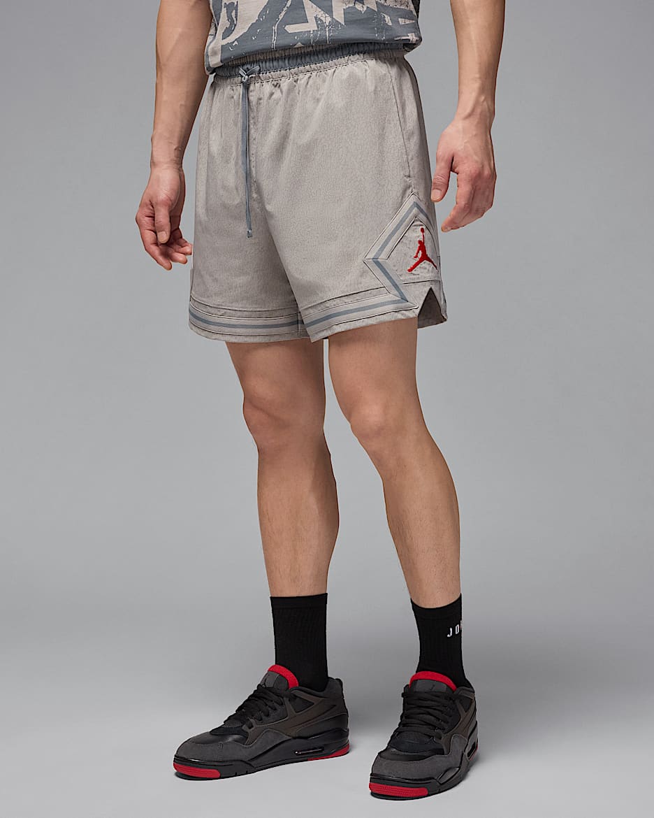 Shorts Diamond de tejido Woven para hombre Jordan - Gris medio/Rojo gimnasio