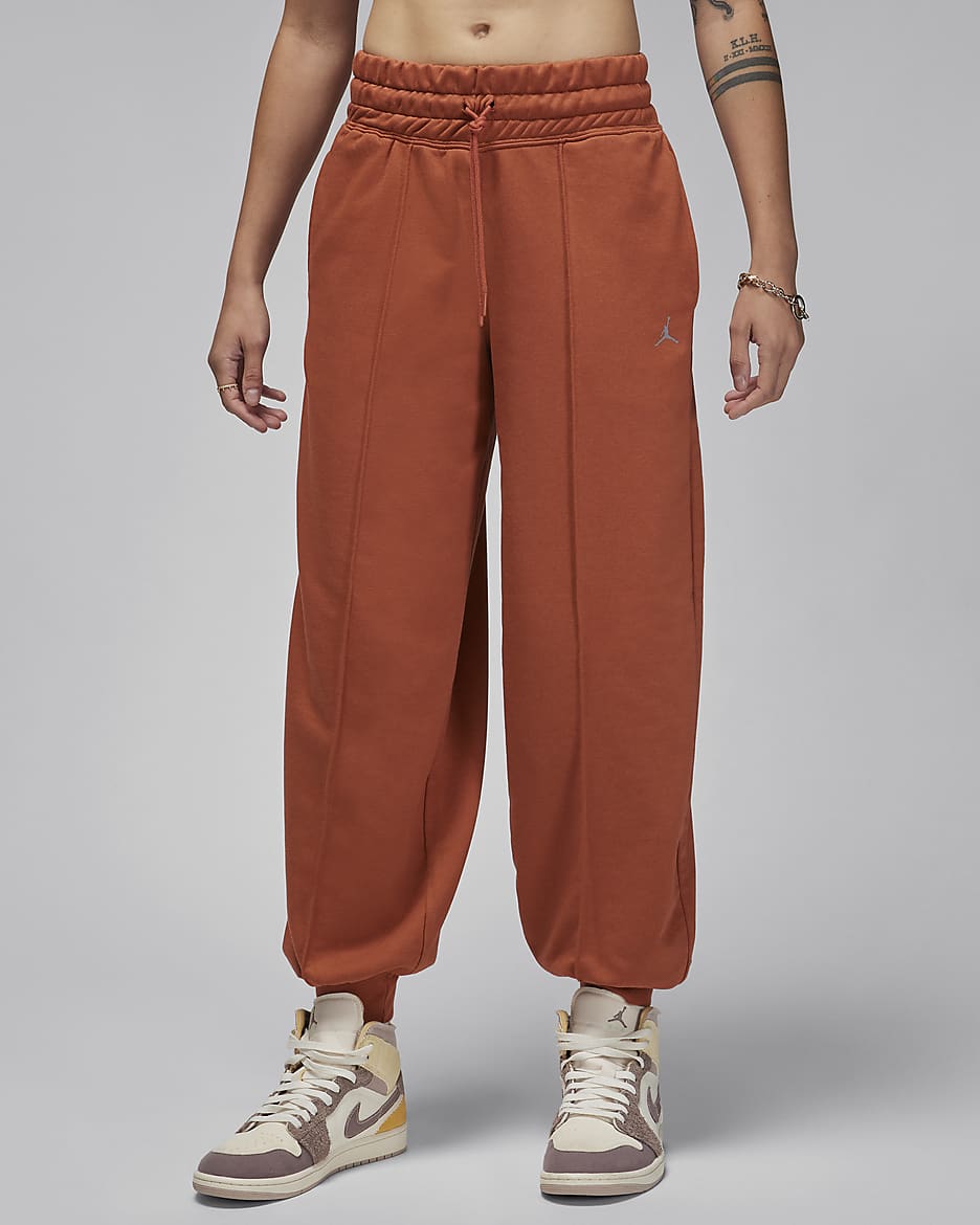 Calças de lã cardada com grafismo Jordan Sport para mulher - Dusty Peach/Stealth