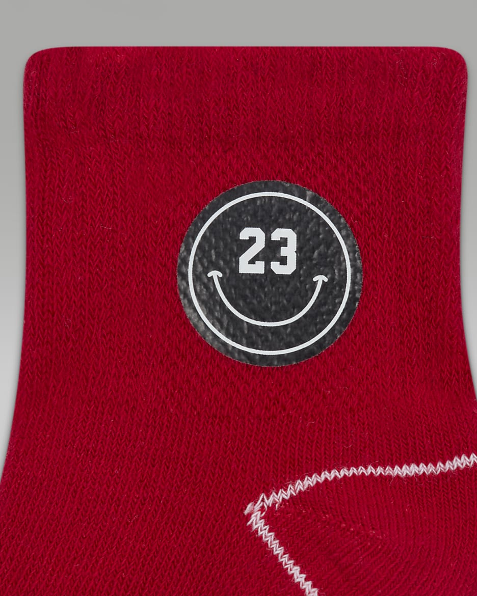 Jordan Icon Patches Baby (0–9M) Gripper Socks (3 Pairs) - Gym Red