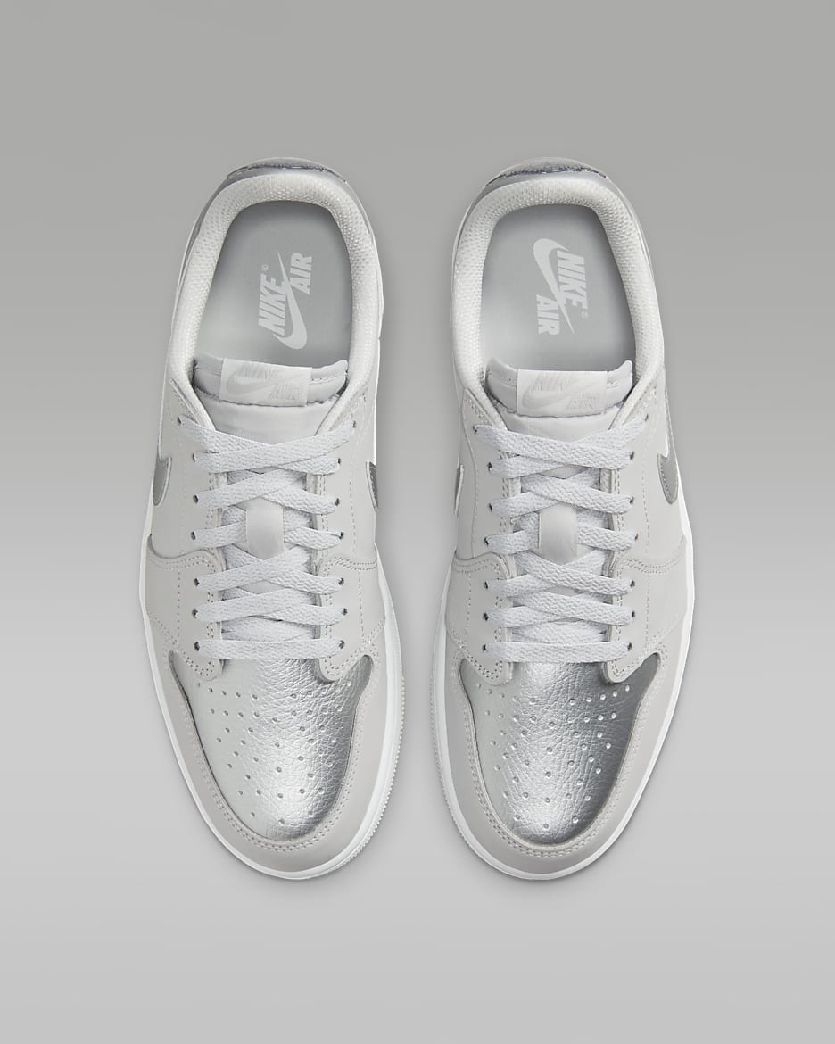 Air Jordan 1 Low OG "Silver" Shoes - Neutral Grey/White/Metallic Silver