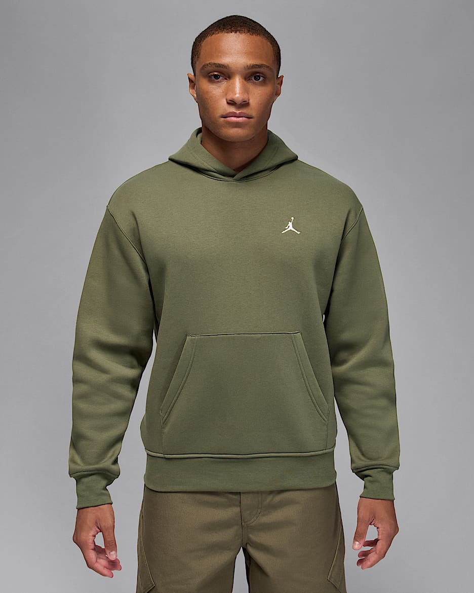 Jordan Brooklyn Fleece Men's Pullover Hoodie - Medium Olive/Sail