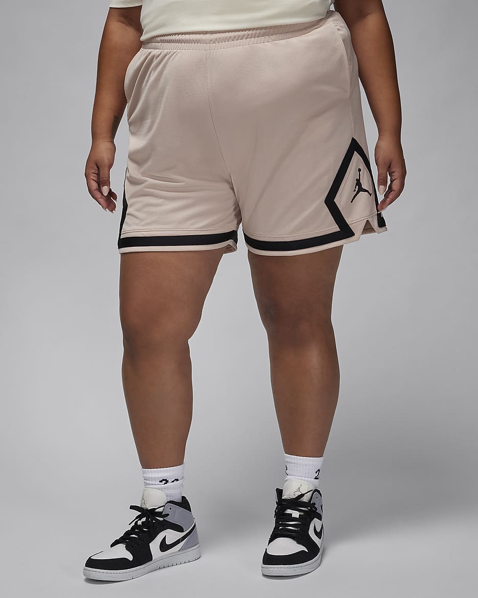 Jordan Sport Women's Diamond Shorts (Plus Size) - Particle Beige/Particle Beige/Black/Black