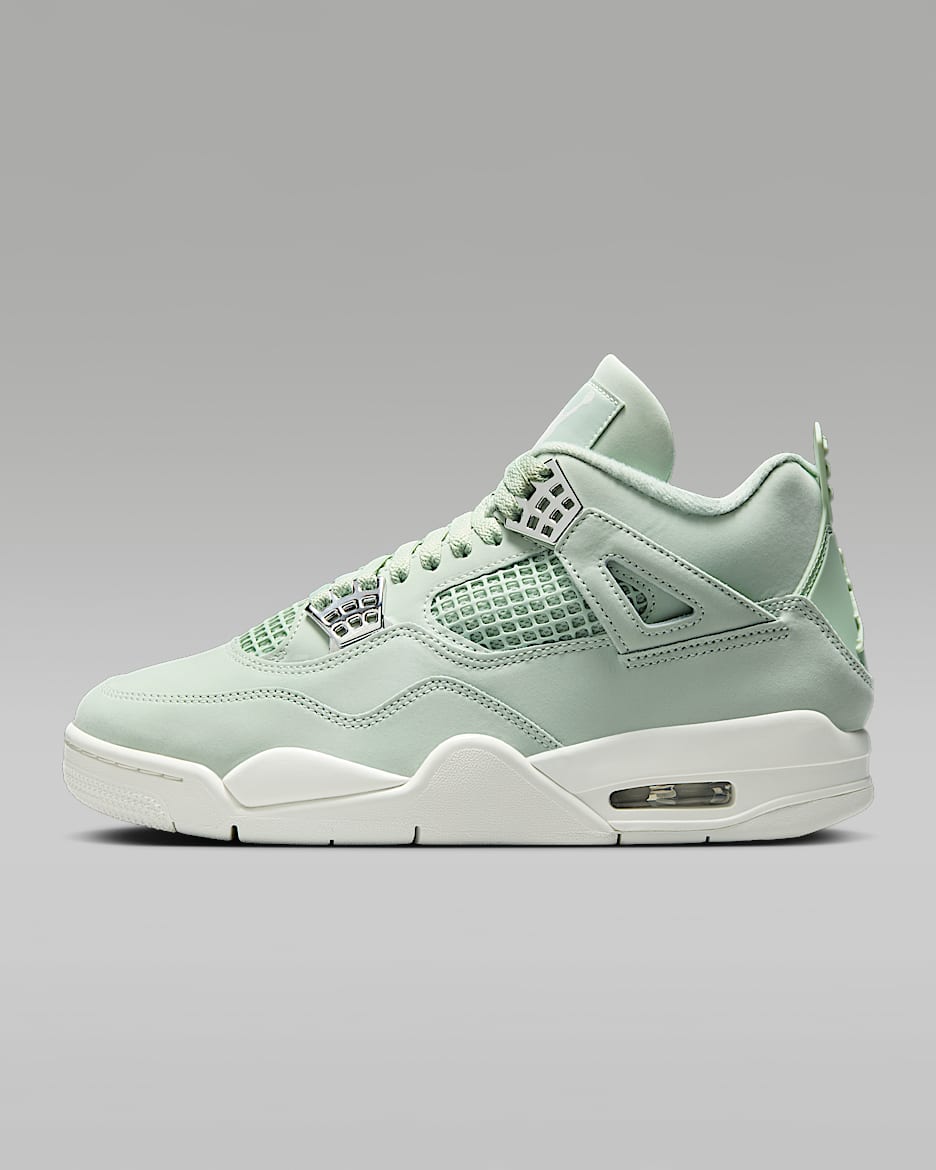 Air Jordan 4 Retro "Abundance" Women's Shoes - Seafoam/Metallic Silver/Sail