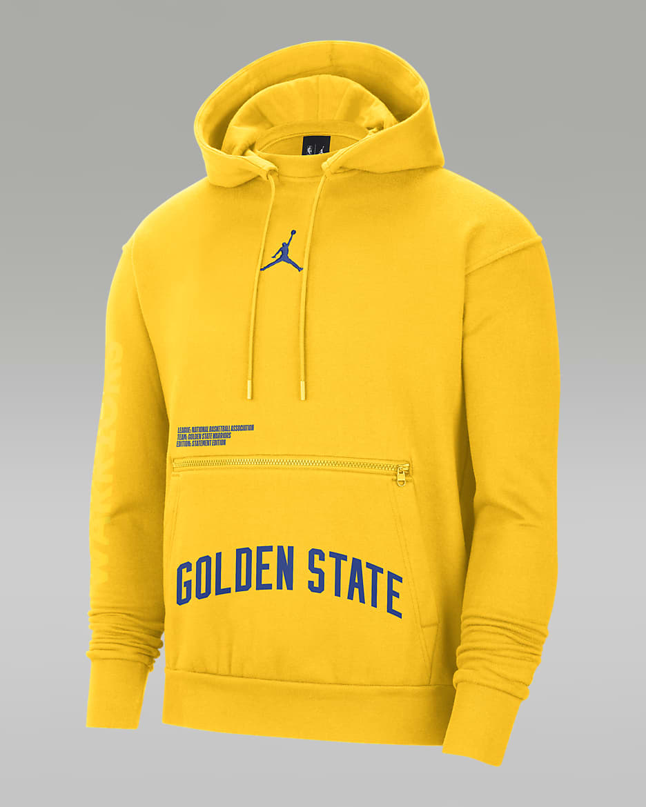 Golden State Warriors Courtside Statement Edition Men's Jordan NBA Fleece Pullover Hoodie - Amarillo
